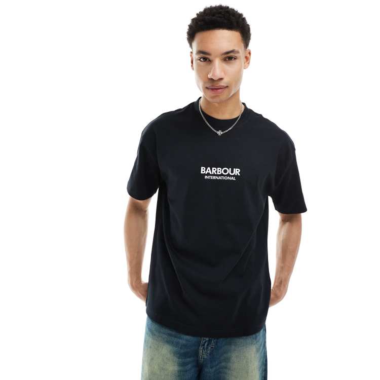 Barbour International Formula oversized t shirt in black exclusive to ASOS ASOS