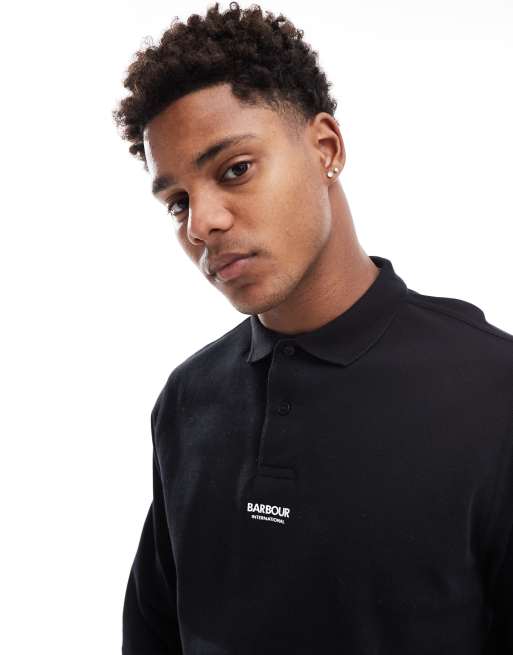 Barbour International - Formula - Polo a maniche lunghe nera - In esclusiva per ASOS, 2 di 4