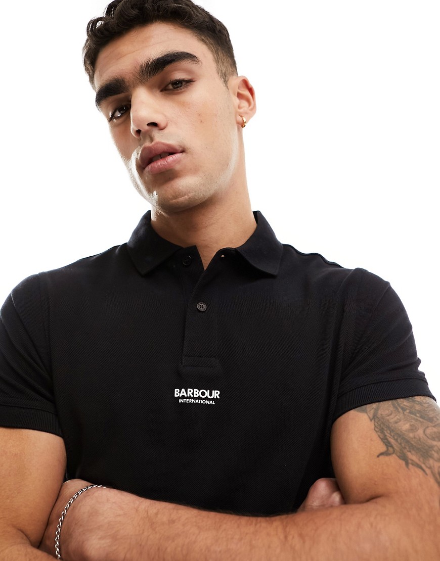 Barbour International Formula polo in black exclusive to asos