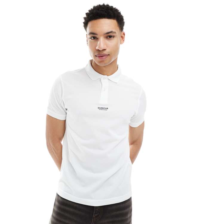 Barbour International Formula polo in white exclusive to asos