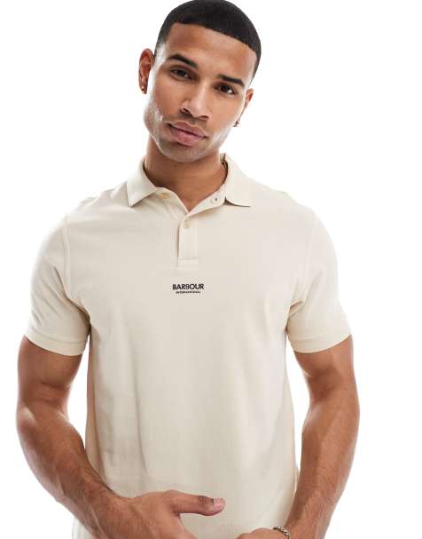 Barbour International Formula polo shirt in stone - view 1