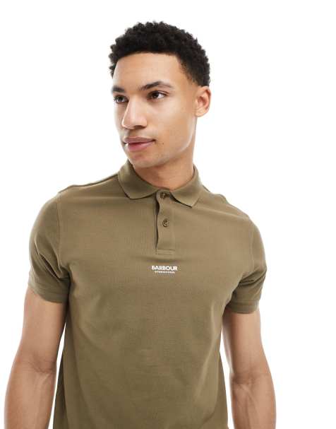 Barbour International – Formula – Polohemd in Khaki, exklusiv bei ASOS - view 1