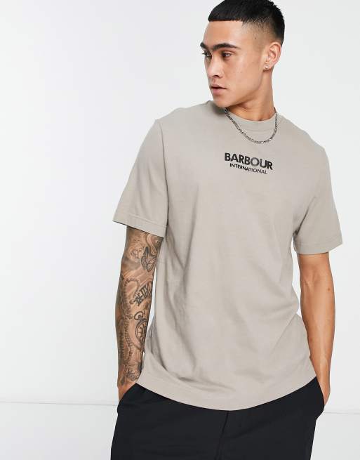 Barbour International - Formula - T-shirt met logo in beige