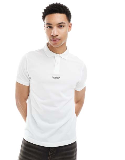 Barbour International – Formula – Vit pikétröja, exklusivt hos ASOS - view 1