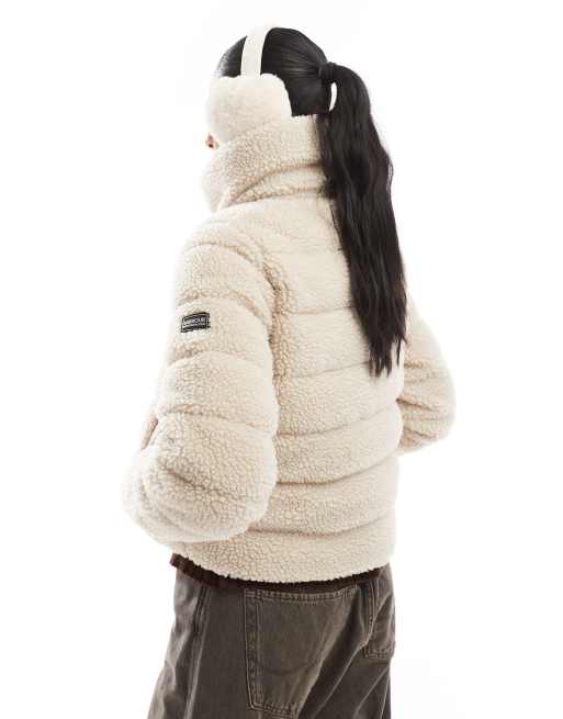 Barbour International - Francesca - Cremefarvet dynejakke i fleecemateriale, 3 af 4