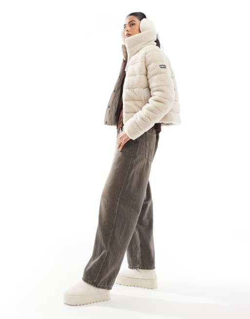 Barbour International - Francesca - Cremefarvet dynejakke i fleecemateriale, 4 af 4