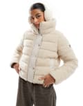 [Barbour International] Barbour International Francesca fleece puffer jacket in cream-White 16 Silver Cloud