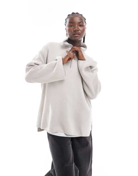 Barbour International Franchesca knitted half zip jumper in cream - view 1
