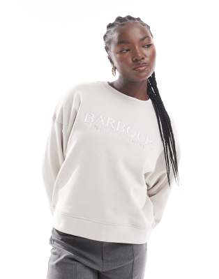 Barbour International Franchesca logo sweatshirt in cream-White