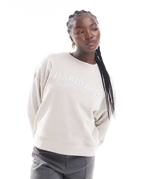 Barbour International Franchesca logo sweatshirt in cream - view 1