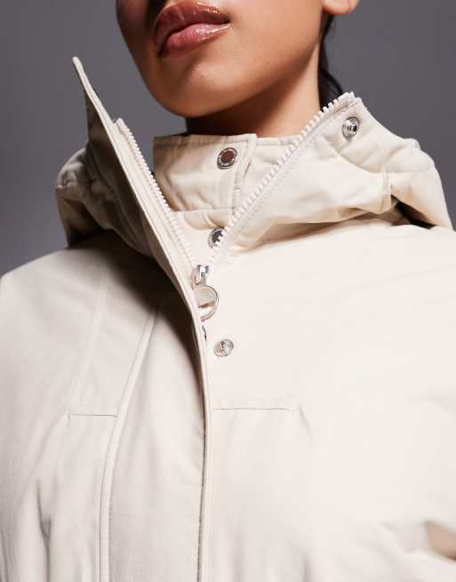 Barbour International – Gabriella – Wasserabweisende, lange Jacke in Ecru , 3 von 4