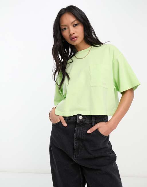 Barbour International Galica boxy tee in lime | ASOS