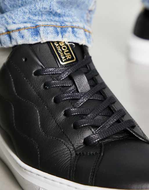 Barbour International - Glendale - Sneakers nere in pelle trapuntata, 4 di 4