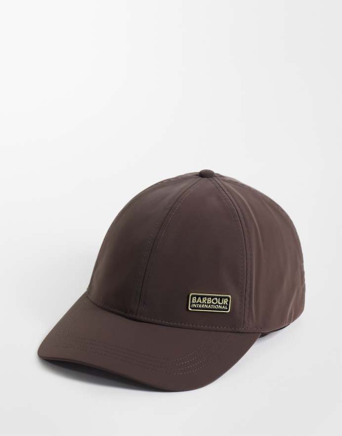 Barbour International gorra Hanson con logo en marrón trufa
