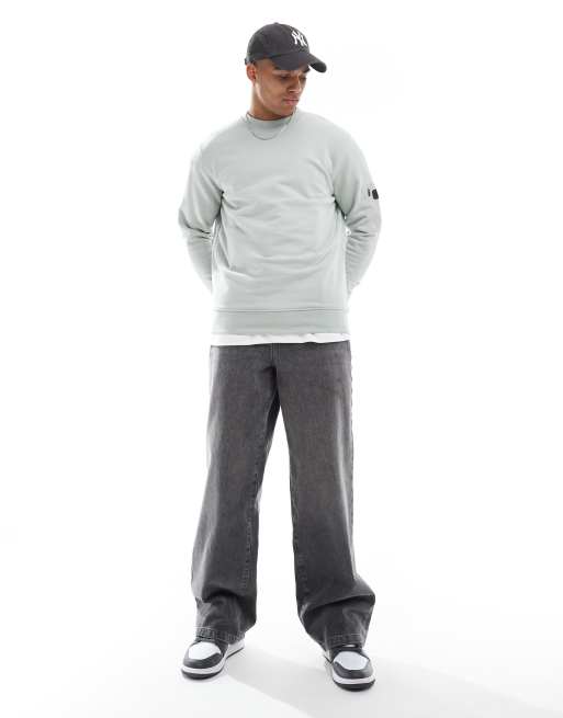 Barbour International Grip crew neck sweatshirt in grey 