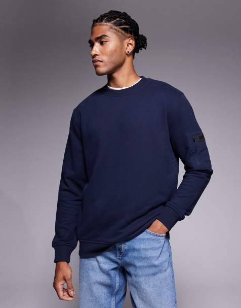 Barbour International Grip crew neck sweatshirt in navy - view 1