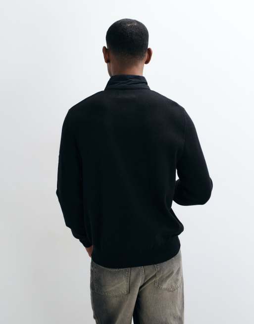 Barbour International half zip knitted jumper in black, 5 of 5