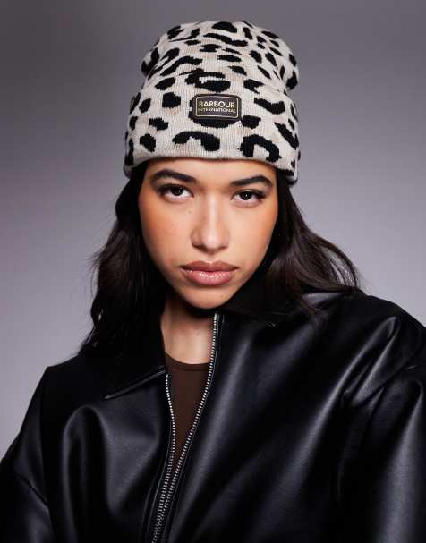 Barbour International - Harley - Beanie met luipaardprint in jasmijn - view 1