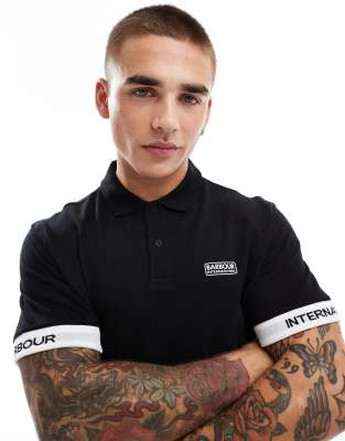 Barbour International heim polo shirt in black