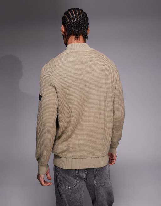 Barbour International - Herring - Maglione lavorato grigio con bottoni e logo, 3 di 5