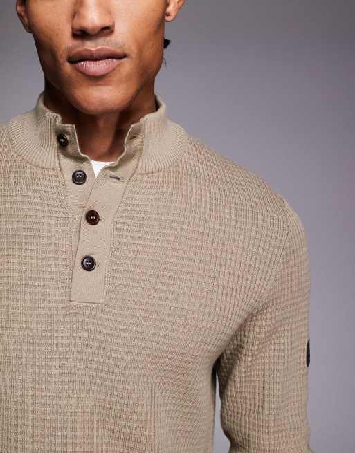 Barbour International - Herring - Maglione lavorato grigio con bottoni e logo, 5 di 5