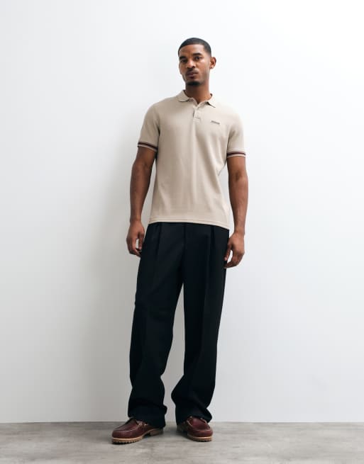 Barbour International Horseferry polo à manches courtes à liserés beige, 2 de 5