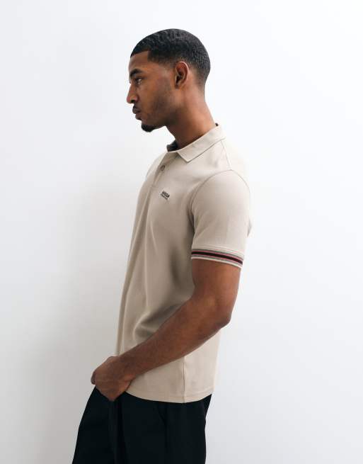 Barbour International Horseferry polo à manches courtes à liserés beige, 4 de 5