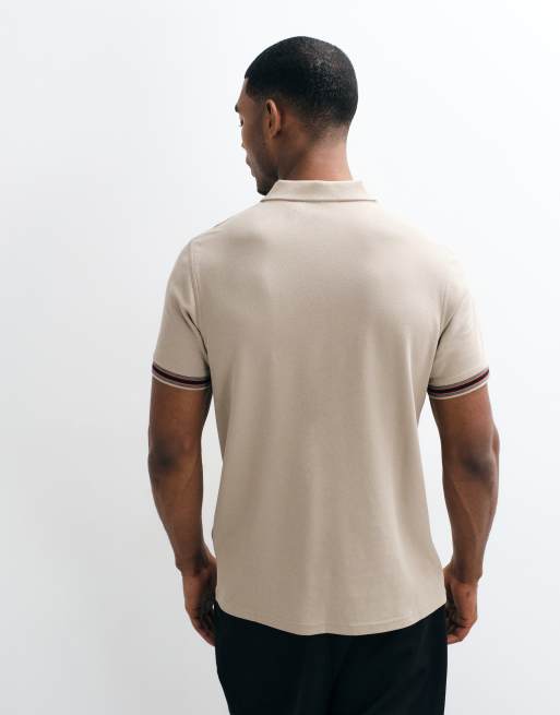 Barbour International Horseferry polo à manches courtes à liserés beige, 5 de 5