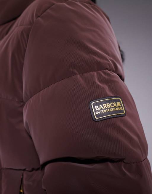 Barbour International - Hudson - Fluweelzacht gewatteerd jack in bordeauxrood , 3 van 4