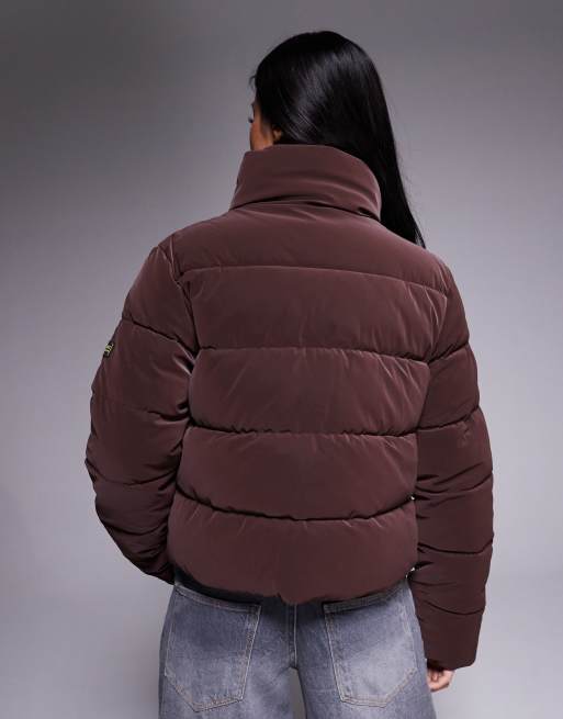 Barbour International – Hudson – Pufferjacke in Burgunderrot, mit samtiger Haptik , 2 von 4