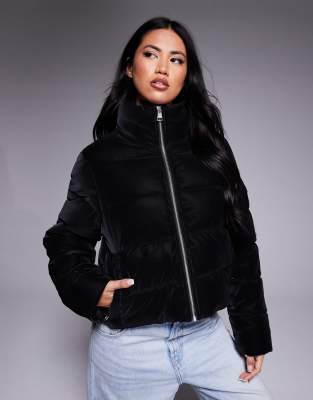 Barbour International - Hudson - Pufferjacke in Schwarz, mit samtiger Haptik