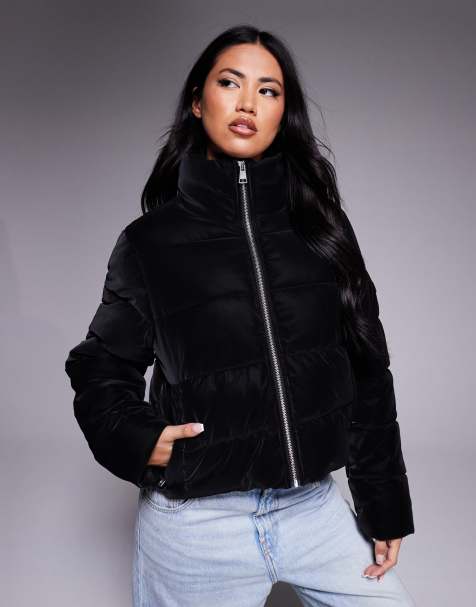 Barbour International Hudson velvet touch puffer jacket in black