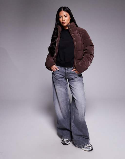 Barbour International – Hudson – Vinröd pufferjacka med sammetskänsla , 4 av 4