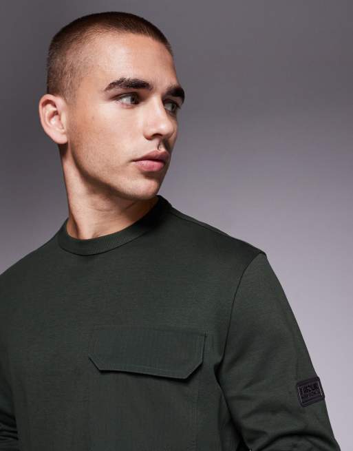 Barbour International – Ilford – Salviagrön sweatshirt med interlockdesign och rund halsringning , 5 av 5