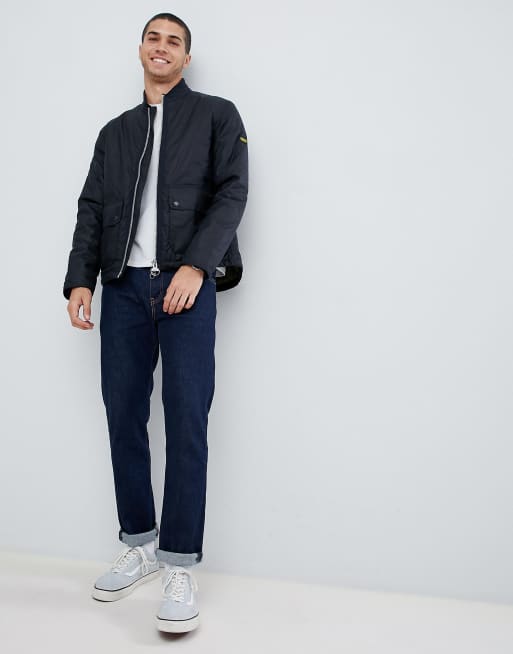 Barbour International Injection wax jacket in navy