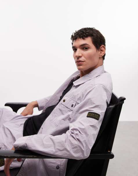 Barbour International Inline co-ord zip through logo overshirt in lilac