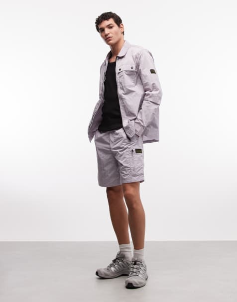 Barbour International Inline logo shorts in lilac (part of a set) - view 1