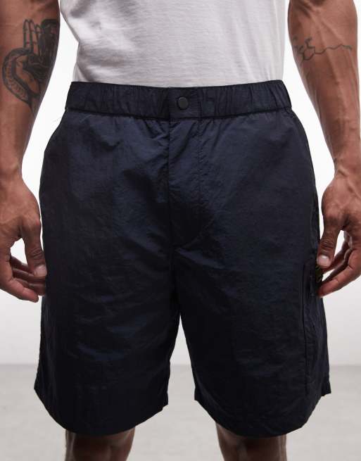 Barbour International – Inline – Marinblå shorts med logga, del av set, 4 av 5