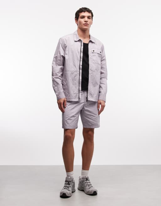 Barbour International Inline zip through logo overshirt in lilac (part of a set), 2 of 5