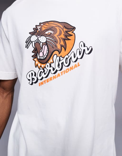Barbour International - Irwin - T-shirt met grafische print in wit, 4 van 5