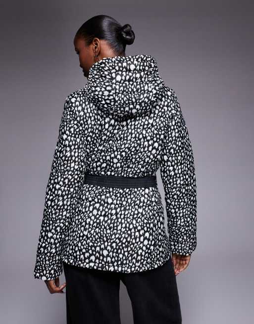 Barbour International - Jada - Hvid dynejakke med sneleopardprint, 4 af 4