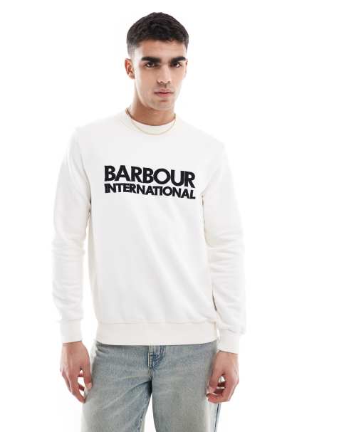 Barbour International Jason crew neck sweatshirt in whisper white - view 1