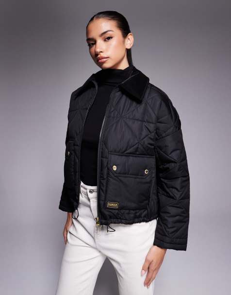 Barbour International Juliana quilted short jacket in black 