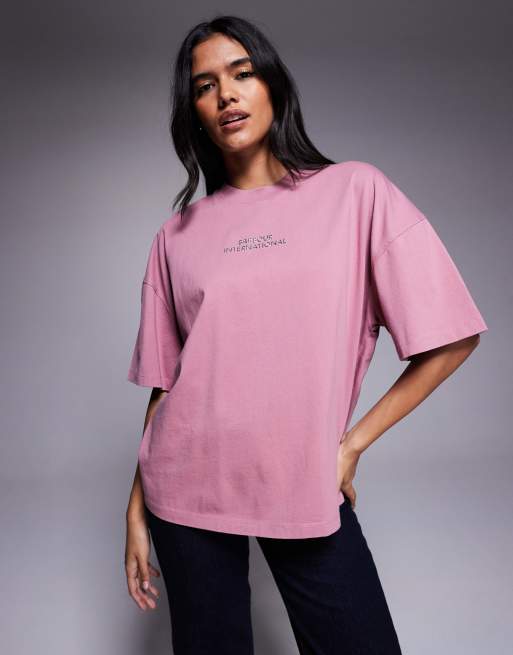 Barbour International Kaia oversized fit t-shirt in pink - LPINK