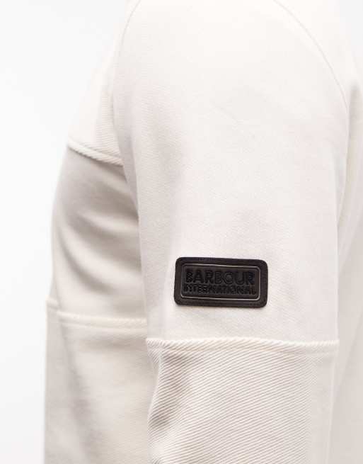 Barbour International - Kaspian - Hvid sweatshirt med halv lynlås og logo, 4 af 5