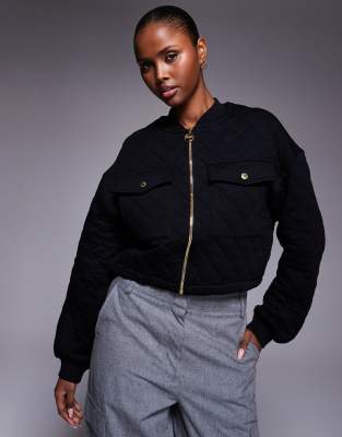 Barbour International - Katya - Bomber en molleton - Noir