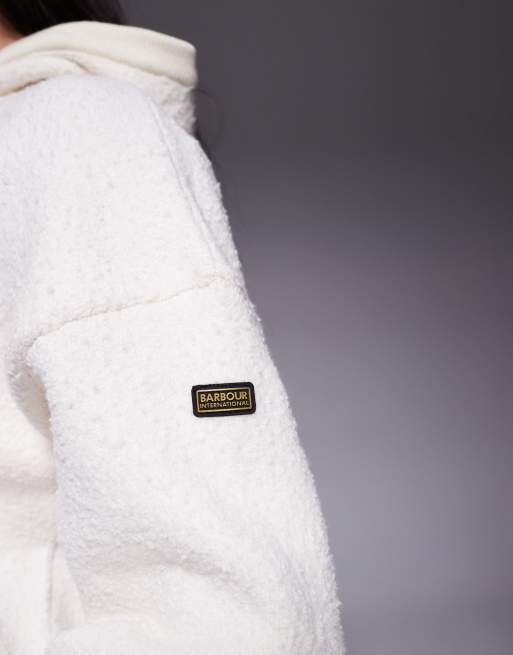 Barbour International Katya knitted hoodie in cloud, 2 of 4