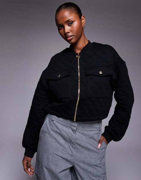 Barbour International katya sweat bomber in black
