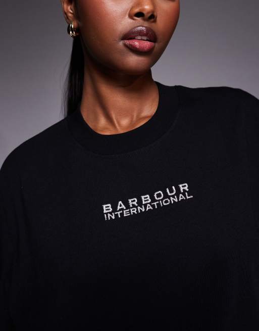 Barbour International - Katya - T-shirt nera con logo sul davanti e maniche oversize, 4 di 4