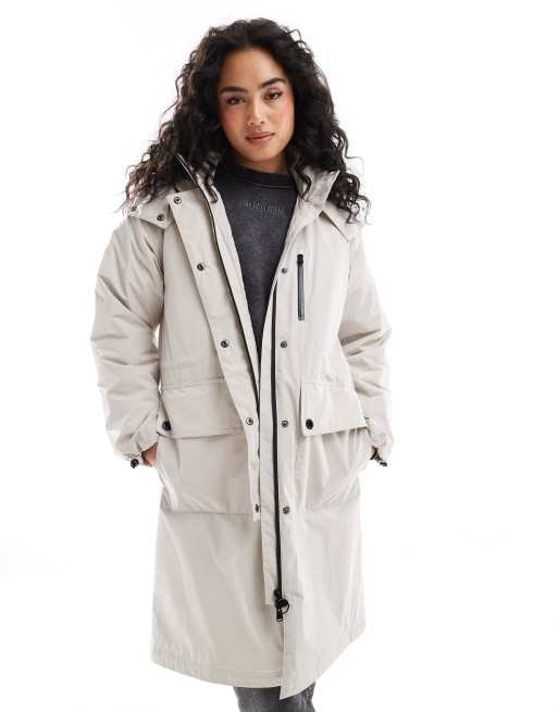 Barbour International Kaylee insulated showerproof coat in cream
